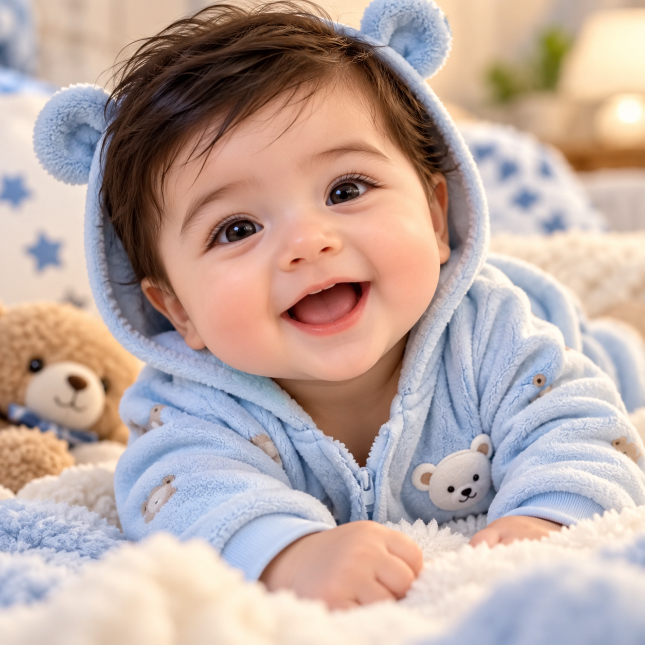 Smiling baby boy